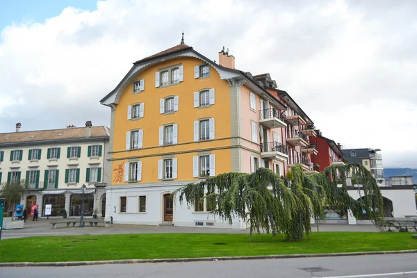 Rua em Vevey, Suíça — Fotografia de Stock