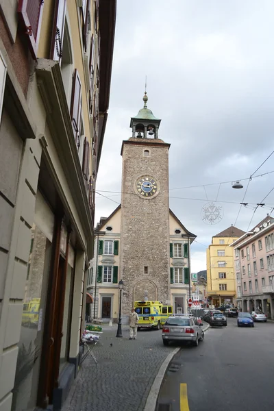 Rua em Vevey, Suíça — Fotografia de Stock