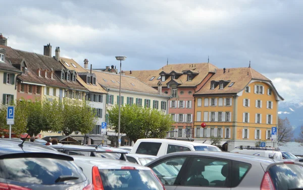 Strasse in vevey, schweiz — Stockfoto