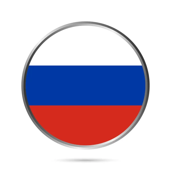 Bouton drapeau Russie. Les couleurs de l'original . — Image vectorielle