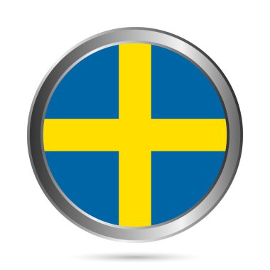 İsveç bayrağı düğmesi. orijinal renkleri.