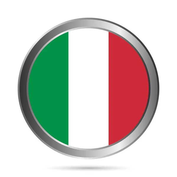 Bouton drapeau Italie. Les couleurs de l'original . — Image vectorielle