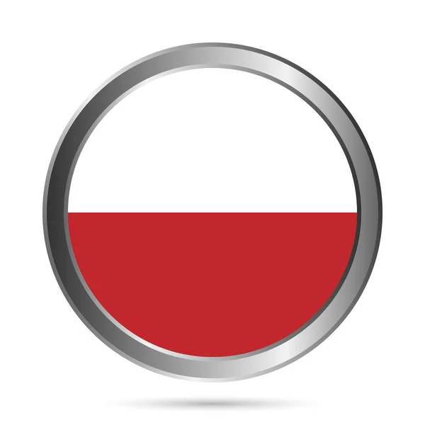 Bouton drapeau Pologne . — Image vectorielle