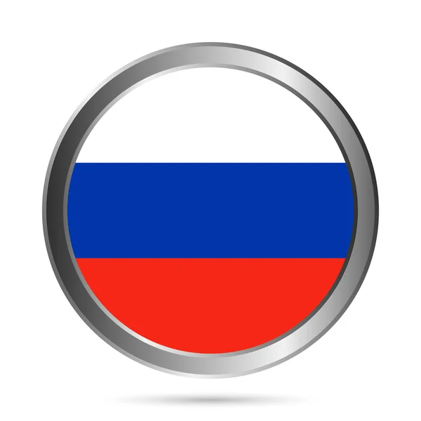 Botão de bandeira da Rússia. As cores do original . — Vetor de Stock