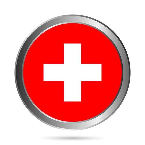 Bouton drapeau suisse . — Image vectorielle