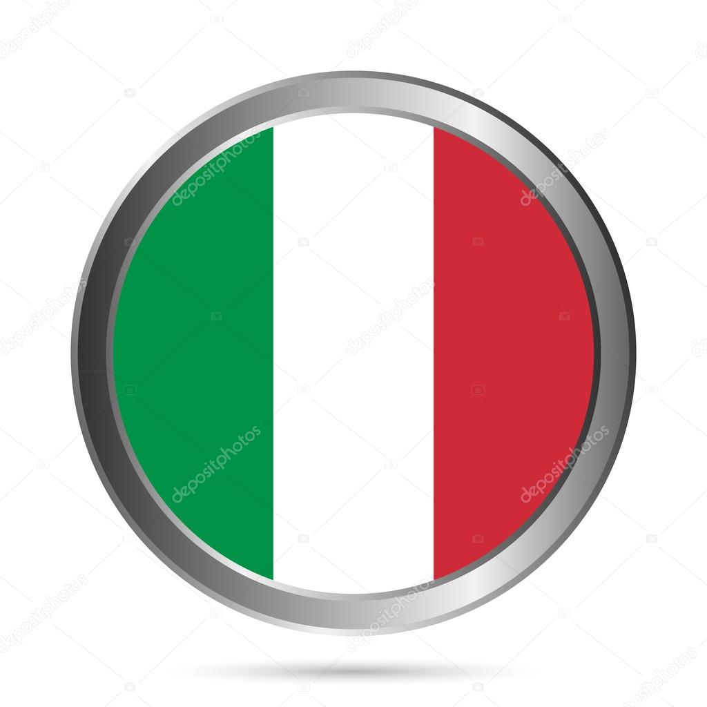 Italy flag button. The colors of the original.