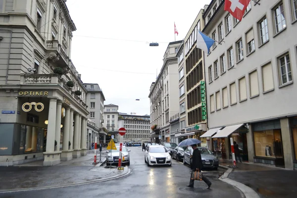 Straat in het centrum van Zürich — Stockfoto