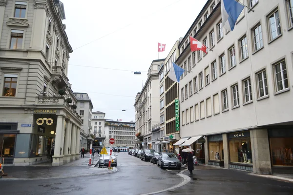 Straat in het centrum van Zürich — Stockfoto