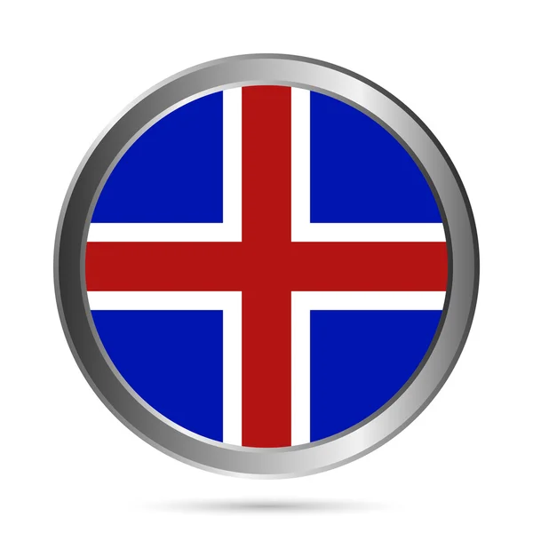 Iceland botón de bandera . — Archivo Imágenes Vectoriales