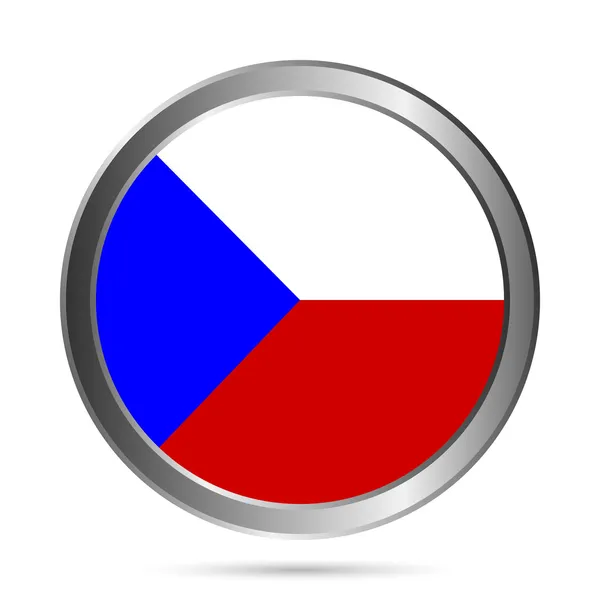Κουμπί σημαίας Τσεχικής Δημοκρατίας. — Διανυσματικό Αρχείο