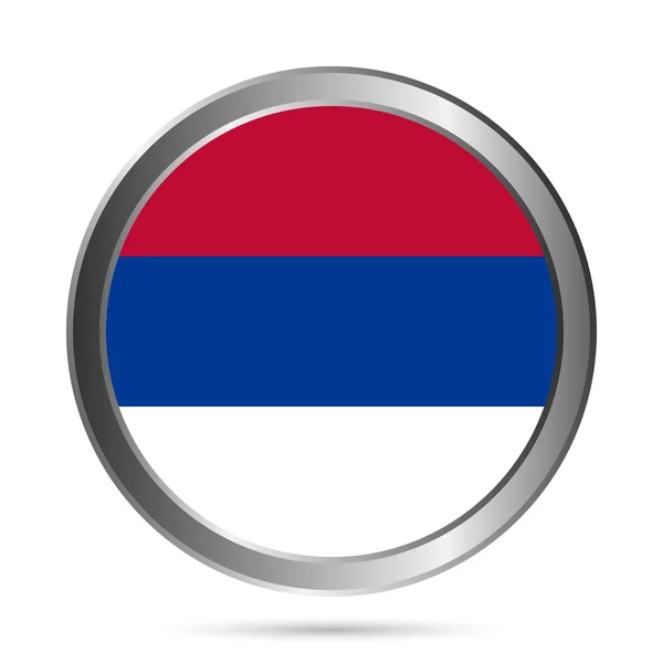 Bouton drapeau Serbie . — Image vectorielle