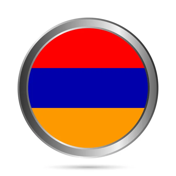 Botón bandera de Armenia. Los colores del original . — Archivo Imágenes Vectoriales