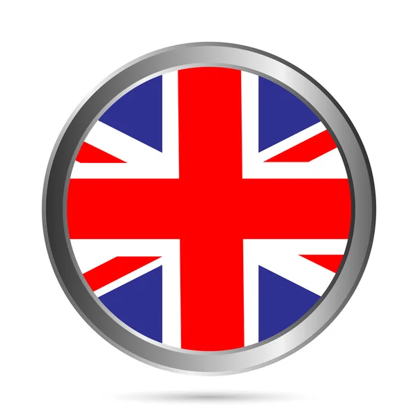 United Kingdom flag button. — Stock Vector