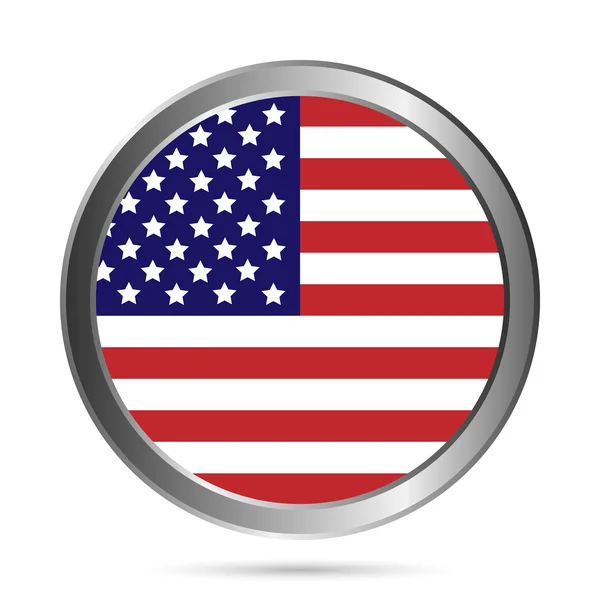 EUA botão bandeira. —  Vetores de Stock