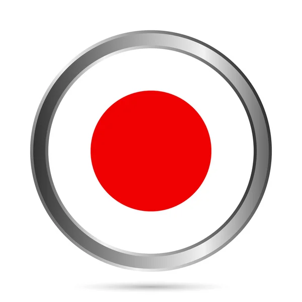 Botón de bandera de Japón . — Vector de stock