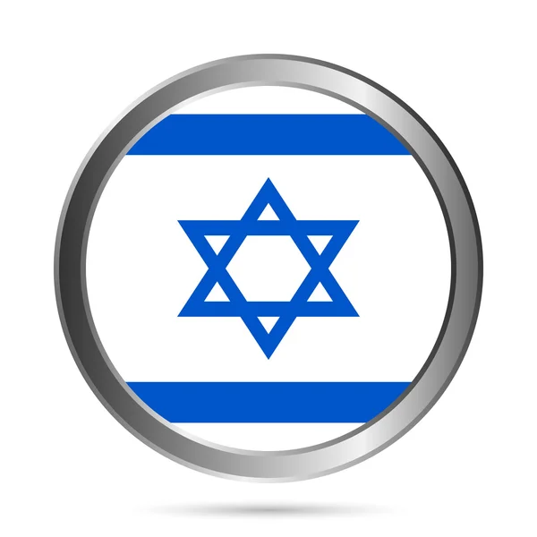 Israel botón de la bandera . — Vector de stock