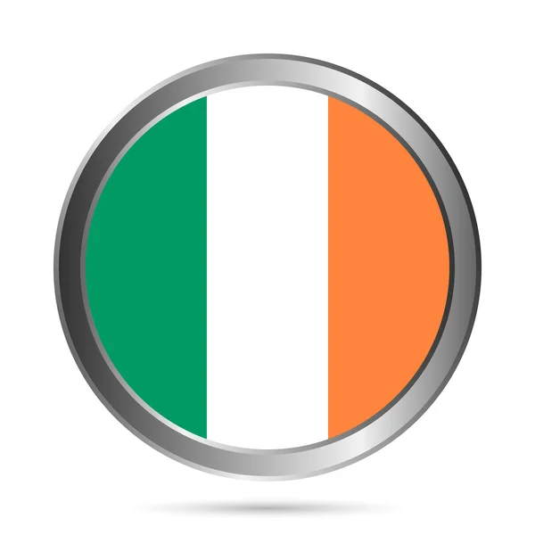 Ireland flag button. The colors of the original. — Stock Vector