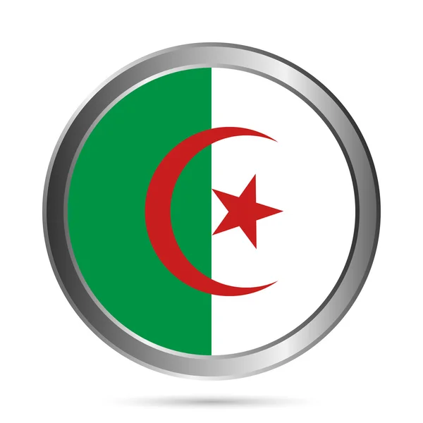 Botão bandeira algeria . — Vetor de Stock