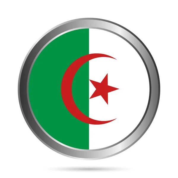 Botón de bandera algeria . — Archivo Imágenes Vectoriales