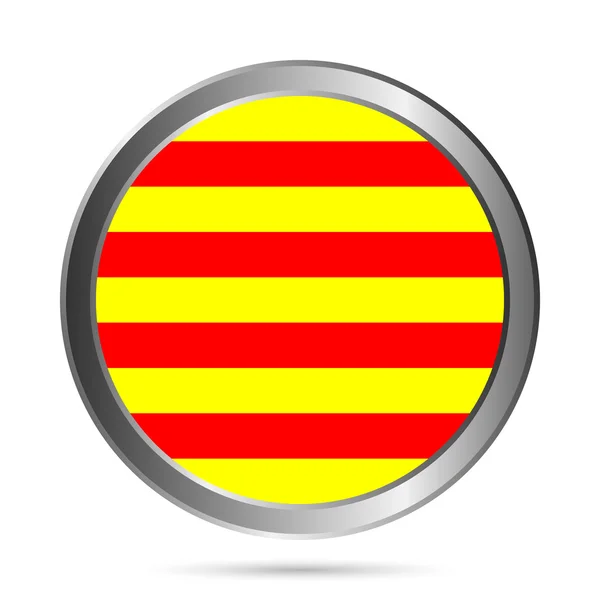 Bouton drapeau Catalogne . — Image vectorielle