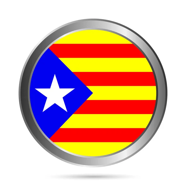 Botón bandera de Cataluña . — Archivo Imágenes Vectoriales