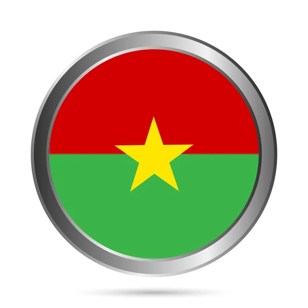 Burkina Fasos flagga knappen. — Stock vektor