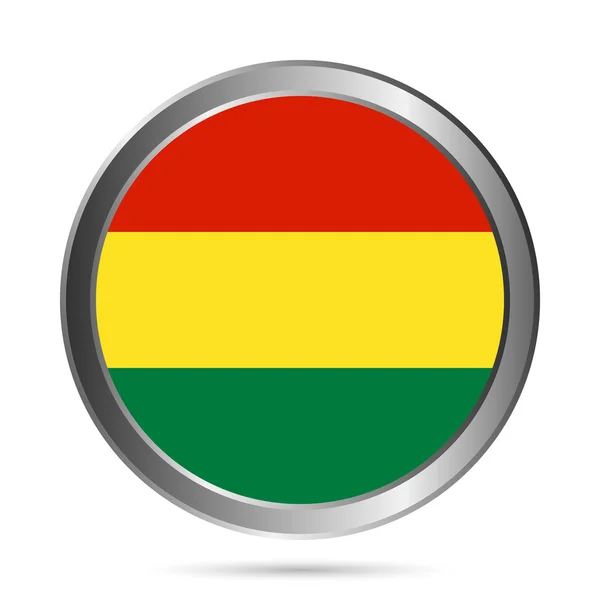 Прапор Болівії кнопки. кольори оригінал. — стоковий вектор