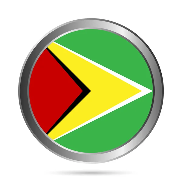 Botón bandera de Guyana . — Vector de stock