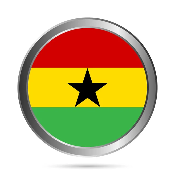 ガーナの旗ボタン. — ストックベクタ