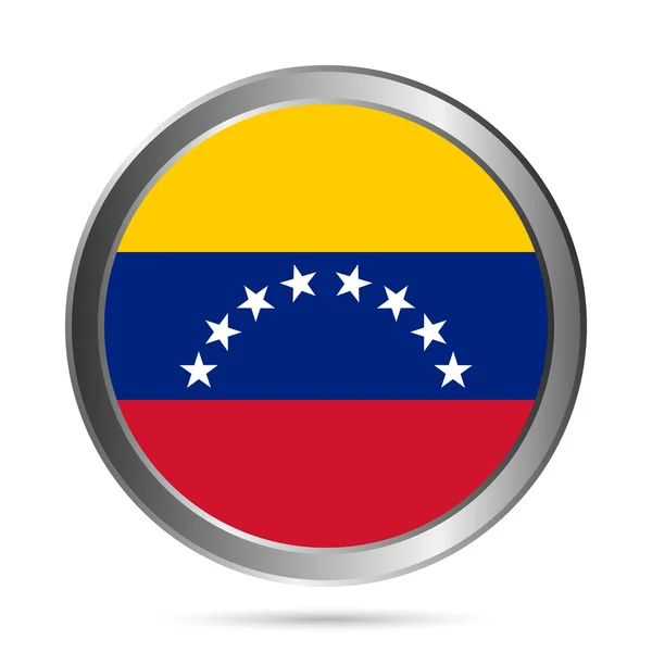 Venezuela flag button. The colors of the original. — Stock Vector