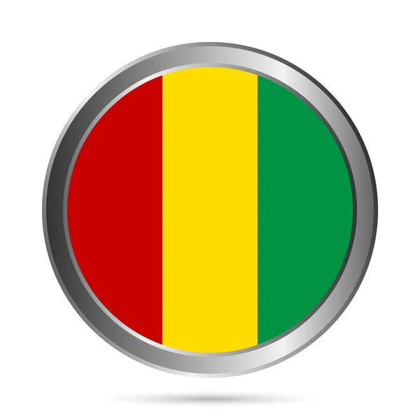 Guinea flag button. — Stock Vector