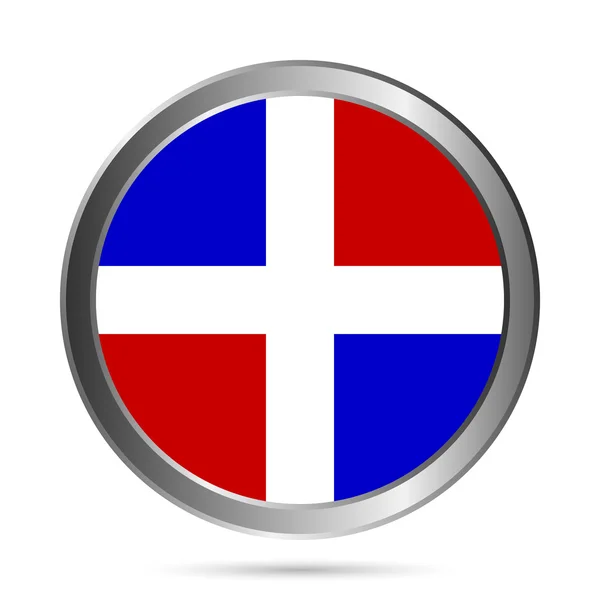 Dominican Republic flag button. — Stock Vector