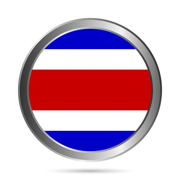 Кнопка флага Коста-Рики . — стоковый вектор