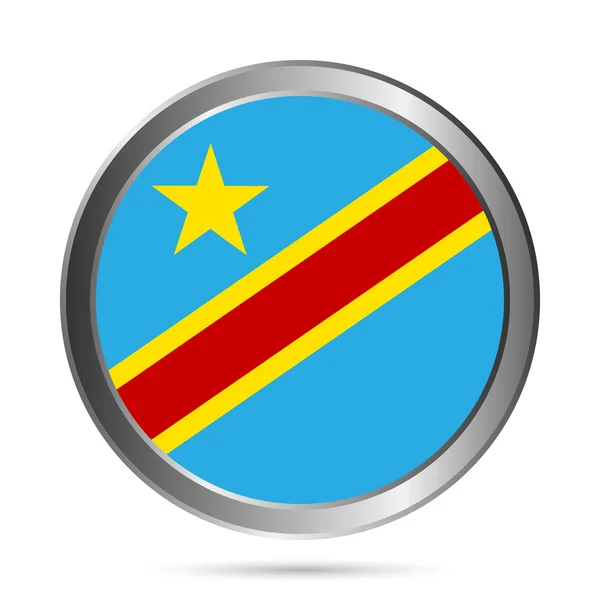 Democratic Republic of the Congo flag button — Stock Vector