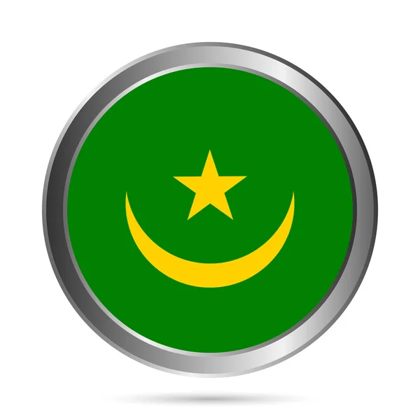 Mauritania flag button. — Stock Vector