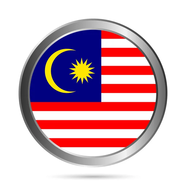 Malaysia bandeira botão . — Vetor de Stock