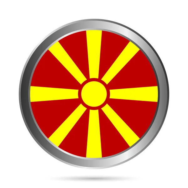 Botón bandera de Macedonia . — Vector de stock