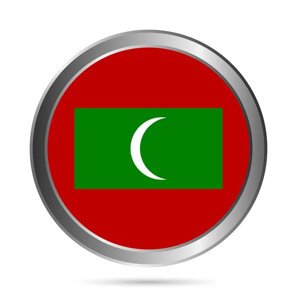 Maldives flag button. — Stock Vector
