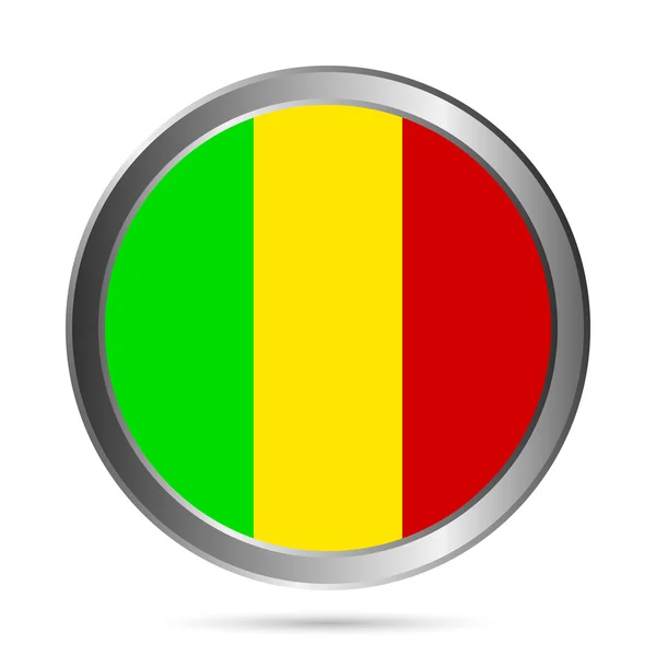 Botón bandera de Malí . — Archivo Imágenes Vectoriales