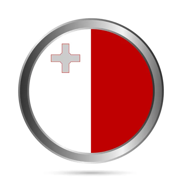 Bouton drapeau malta . — Image vectorielle