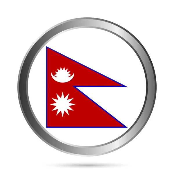 Botón bandera Nepal . — Archivo Imágenes Vectoriales