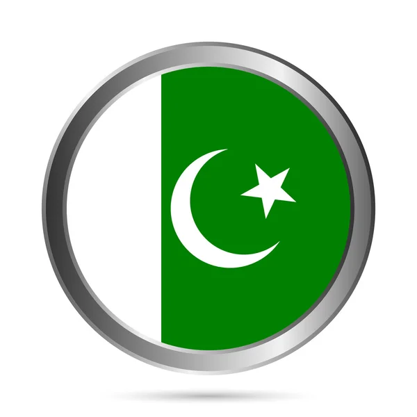 Pakistan flagga knappen. — Stock vektor