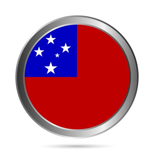 Samoa flag button. — Stock Vector