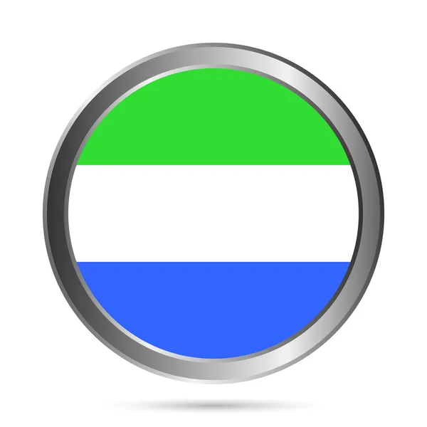 Sierra Leone flag button. — Stock Vector