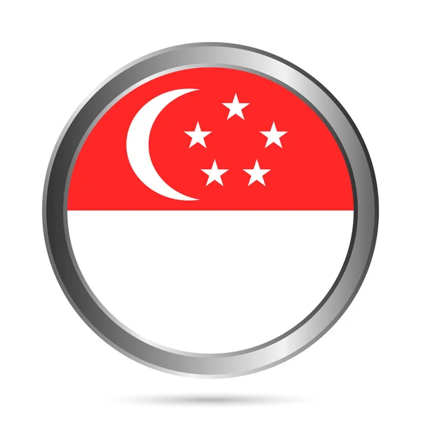 Bouton drapeau Singapour . — Image vectorielle