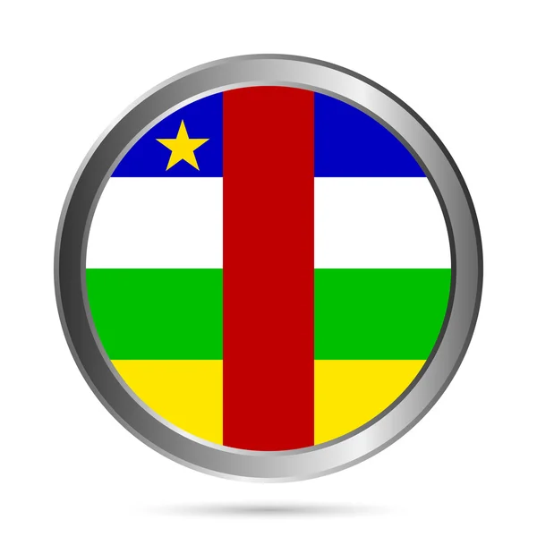 Orta Afrika Cumhuriyeti bayrağı düğmesi. — Stok Vektör