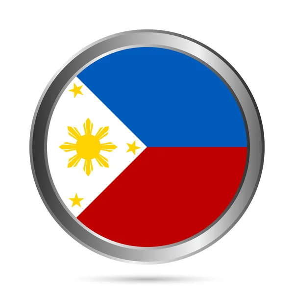 Bouton drapeau philippines . — Image vectorielle