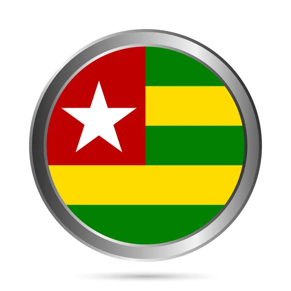 Togo flagga knappen. — Stock vektor