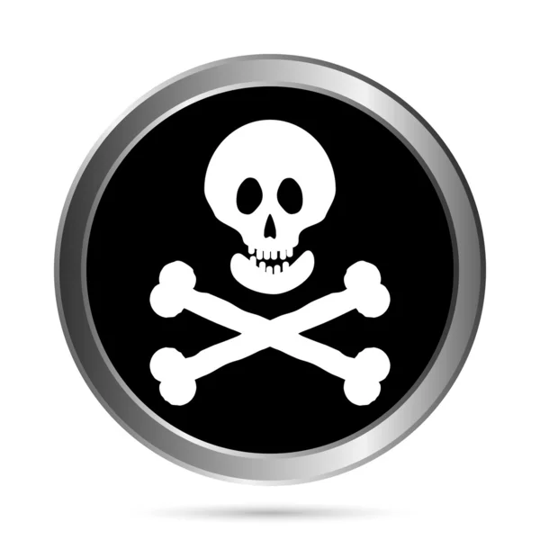 Jolly Roger botón de la bandera . — Archivo Imágenes Vectoriales