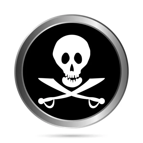 Jolly roger vlag knop. — Stockvector